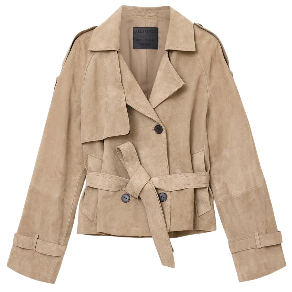 AllSaints Reed Suede Trench Coat